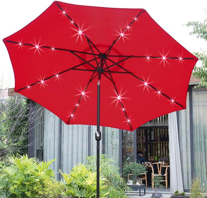 Sunnyglade 9' Solar LED Patio Umbrella, 8 Ribs, Tilt & Crank | 9Ft Patio - Image 5