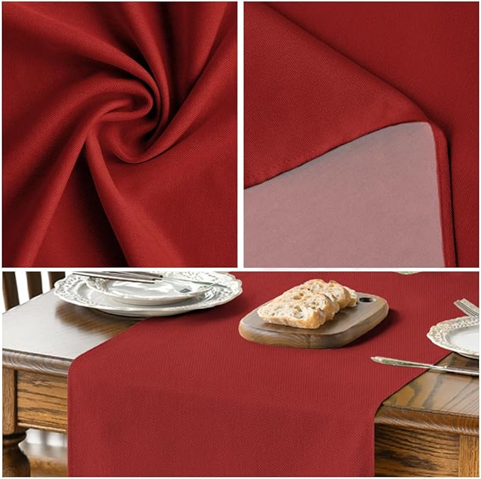 Artoid Mode Red Table Runner, Seasonal Christmas Washable Kitchen Dining Table Decoration for Home Party Decor 13x60 Inch