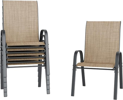 Amopatio Patio Chairs Set of 6, Outdoor Stackable Dining Chairs by Amopatio