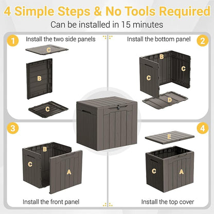 Greesum 33 Gallon Resin Deck Box All Weather Outdoor Storage Boxes, Outdoor Toys - Image 6