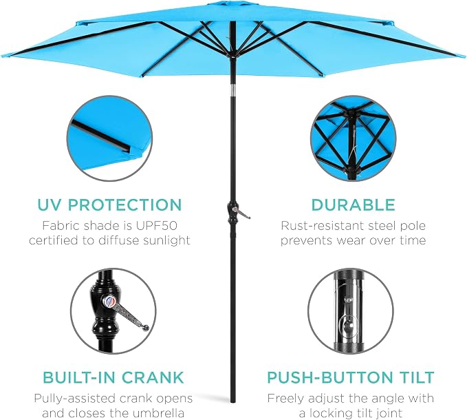 Best Choice Products 10ft Outdoor Patio Umbrella, Outdoor Table Umbrella - Image 5
