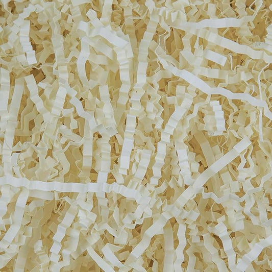 Caleihd Crinkle Cut Paper Grass Cushion Paper Streamer for Christmas Wedding Birthday Bridesmaid Engagement Craft Gift Boxes Bags Filler Decoration 4.5oz Oyster White