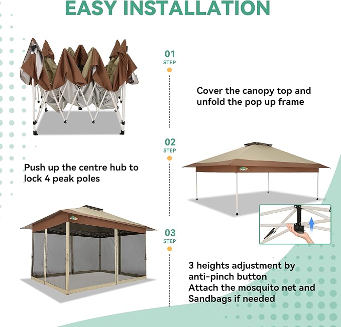 COBIZI 10x15 FT Pop up Gazebo on Clearance - Image 9