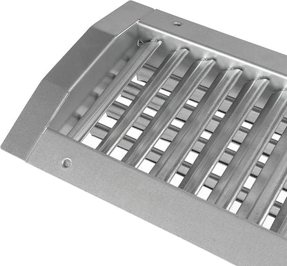 Repa Market 13" x 5" Inch Air Exhaust Grille for Round Ducts - 2 Adjustable Louvre Blades - Galvanized Air Supply Vent Cover - Side Fit Round Surface Canal Ducting from 9.84" to 35.43" Inches