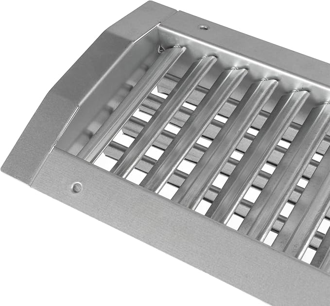 Repa Market 25" x 5" Inch Air Grille for Round Spiral Ducts - Adjustable Double Louvre Blade - Galvanized Ventilation Cover - Side Fit Round Surface Canal Ducting from 9.84" to 35.43" Inches