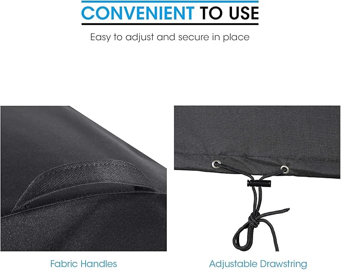 Unicook Round Fire Pit Cover 38 Inch Dia, Fire Bowl Cover Heavy Duty Waterproof, Outdoor Firepit Table Protector, Patio Ottoman Protector, Fade Resistant Material, All Weather Protection, Black