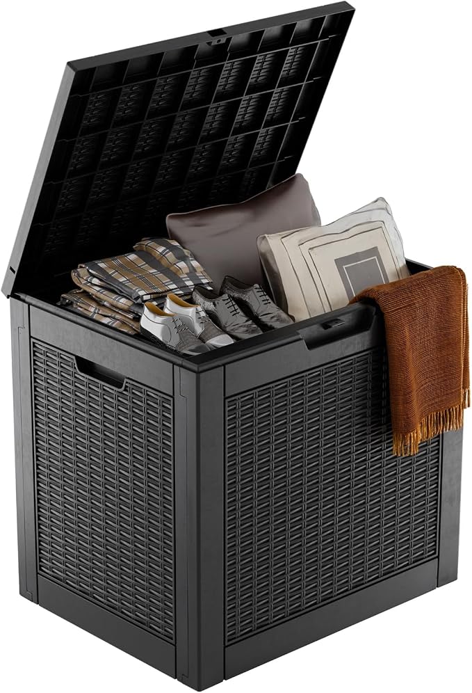 PatioZen 36 Gallon Deck Box Outdoor, Weatherproof Resin Patio Storage Box by OutdoorLivingPerfected