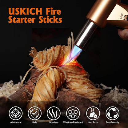 USKICH 150Pcs Fire Starter - Natural Fire Starters for Campfires,Fireplace, Pellet Stove & Wood, Fire Pit, Smoker, BBQ, Chimney, Pizza Oven - Fire Starters for Grill, Charcoal Starter
