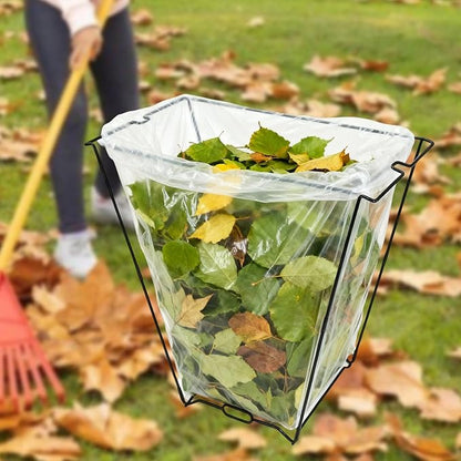 Trash Bag Holder Heavy Duty Kitchen Cabinet Iron Black Outside Camping Bathroom Yard Leaf Bags Stand Garbage Bag Holder Frame