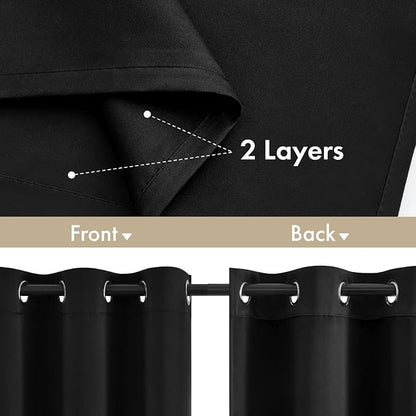 MIULEE Black 100% Blackout Curtains - Image 3