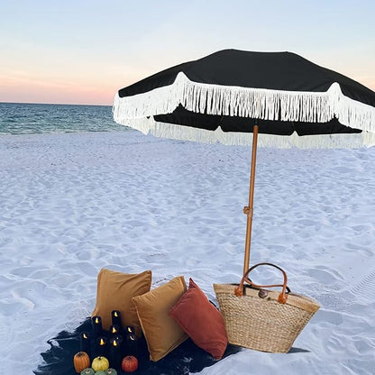 AMMSUN 7ft Patio Umbrella with Fringe Outdoor Tassel Umbrella UPF50+ Premium - Image 7