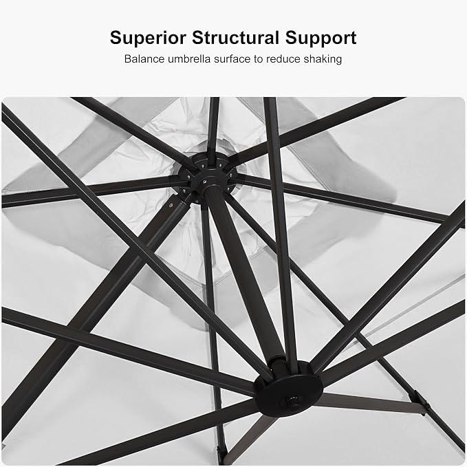 PURPLE LEAF Patio Umbrella 9' x 11.5' All-Day Shade Control White | More Space - Image 5