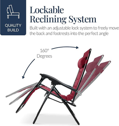 Best Choice Products Oversized Padded Zero Gravity Chair, Folding Outdoor Patio - Image 7
