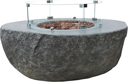 All Fire Table Pit Wind Screens and Stainless Steel Buner Lid from ELEMENTI | ELEMENTI Plus and MODENO (Wind Screens, Round 24.4" WS - 001)