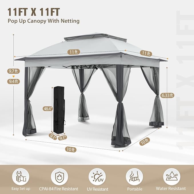 COOS BAY 11x11 Pop Up Gazebo - Image 3