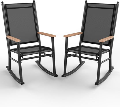 Shintenchi Outdoor Rocking Chairs Set of 2, Upgraded High Back Patio Rocking by Shintenchi%7CFurnitureMadeforRealLife