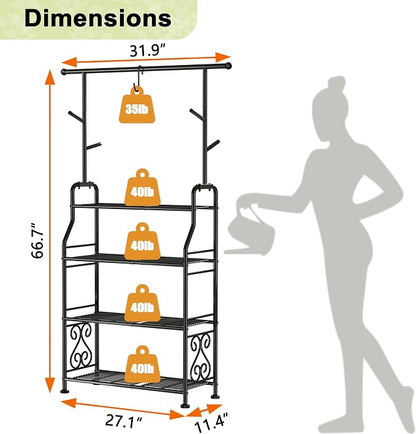 GIOTORENT Plant Stand Indoor Outdoor, 4-Tier Heavy Duty Metal Shelves, Display - Image 3