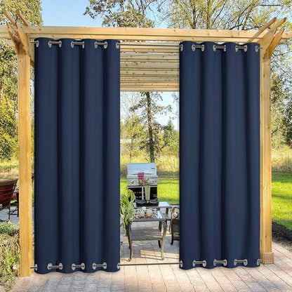NICETOWN Outdoor Curtain for Patio Waterproof Extra Long 120", Windproof by NICETOWN