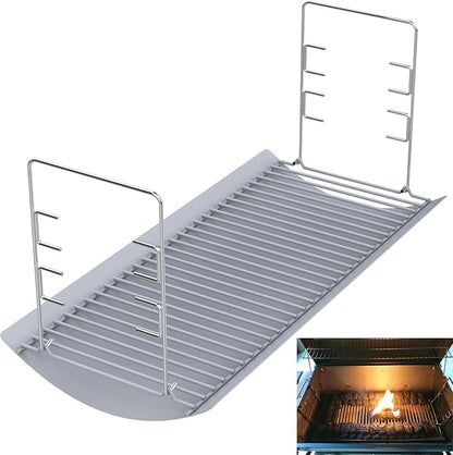 LS'BABQ 27 Inch Charcoal Ash Pan Replacement for Chargriller 1224, 1324, 2121, 2222, 2727, 2828, 2929, Charbroil 17302056 Charcoal Grills, Charcoal Tray Grates with 2pcs Fire Grate Hangers