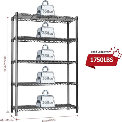 IZEUK 1750 LBS Garage Shelving Wide Storage Shelves Metal Shelves Heavy Duty - Image 3