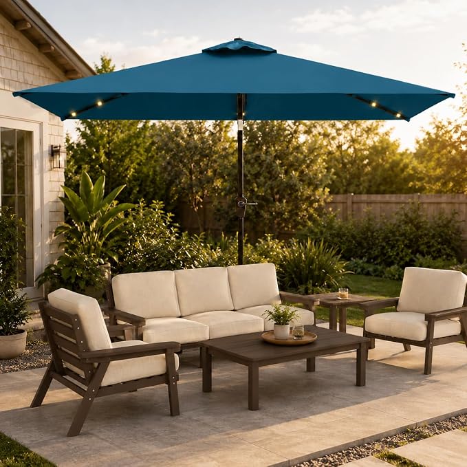 6.5 x 10ft Rectangular Patio Umbrella - Image 9