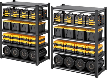 2-pack 46''W Storage Shelves, Adjustable Shelving Unit, 5T Metal Garage Shelving by KORVENA