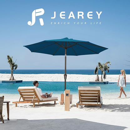 JEAREY 9FT Outdoor Patio Umbrella, Market Umbrella, Lake Blue | Outdoor Table - Image 6