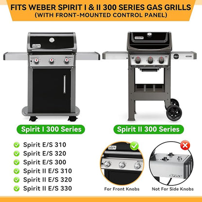 15.3 inch Flavorizer Bars for Weber Spirit I & II E310 E320 E330 S310 S320 S330 Gas Grills with Front Control Knobs, Replacement for Weber Spirit Grill Parts 7636, Porcelain Steel, 5 PCS