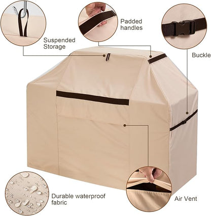 Grill Cover 4 Burner Flat Top Gas Grill Cover for Blackstone 67''W x 27''D x 48''H Heavy Duty 600D Durable UV-Resistant Barbecue Cover
