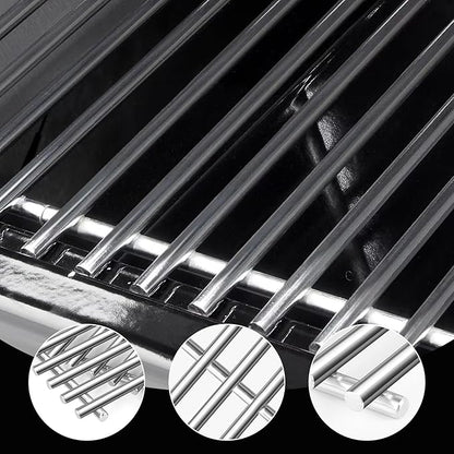 SUS304 7MM Stainless Steel Grill Grates for Ninja FlexFlame PG300 Series,XSKGRILLGRATE Upgrades Premium Grill Grates Durable,Easy to Clean,Heat Retaining,Upgrade for FlexFlame Grill Accessory,Set of 2