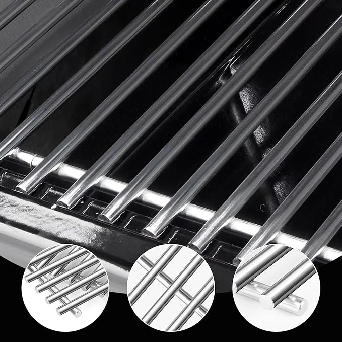 SUS304 9MM Stainless Steel Grill Grates for Ninja FlexFlame PG300 Series,XSKGRILLGRATE Upgrades Premium Grill Grates Durable,Easy to Clean,Heat Retaining,Upgrade for FlexFlame Grill Accessory,Set of 2