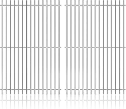 19.5" Solid Stainless Steel Cooking Grill Grates Replacement for Weber Genesis E and S Series 300 E310 E320 S310 S320 Gas Grills, Cooking Grate Grid for Weber 7524 7528, Set of 2
