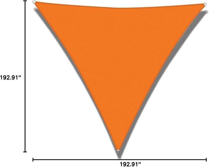 Windscreen4less 16' x 16' x 16' Sun Shade Sail Triangle Outdoor Canopy Cover UV - Image 9