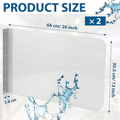 Therwen 2 Pcs Stainless Steel Side Splash Guard for Sink 26 x 12 Inch Wall Mount Guard with Screws Commercial Restaurant Hand Sink and Compartment Prep Sink Kitchen Sink Splash Protector Supply
