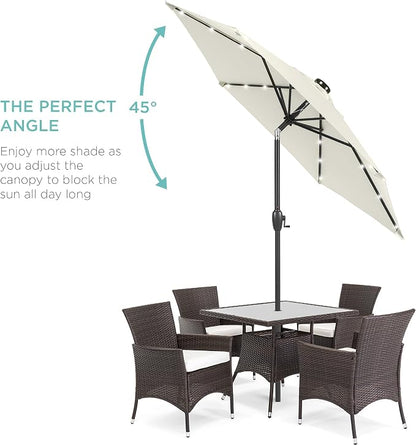 Best Choice Products 7.5ft Solar Umbrella LED Lighted Patio Umbrella, Table - Image 2