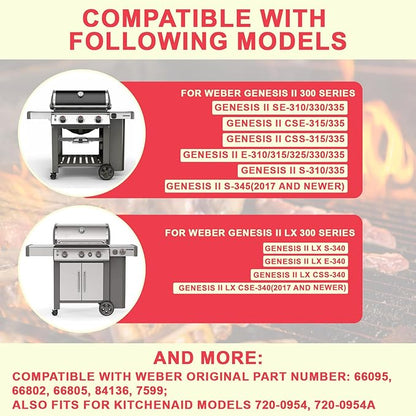 66095 Genesis II Grill Grates for Weber Genesis II/ II LX300 Series E-325 E-310 E-330 E-315 S-345 Grill Parts, for Weber Genesis 2 S-310 II S-335 II E-335 II SE-335 II SE-310 66802 66805 Grill Grates