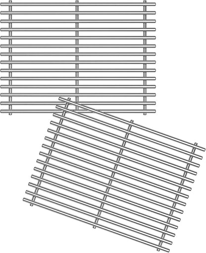 Htanch15inch 7522 Stainless Steel 9mm Cooking Grid Grates for Weber 7523 Genesis Silver A, Spirit E-200,Spirit 500,Spirit 210 (2007-2012) Gas Grills