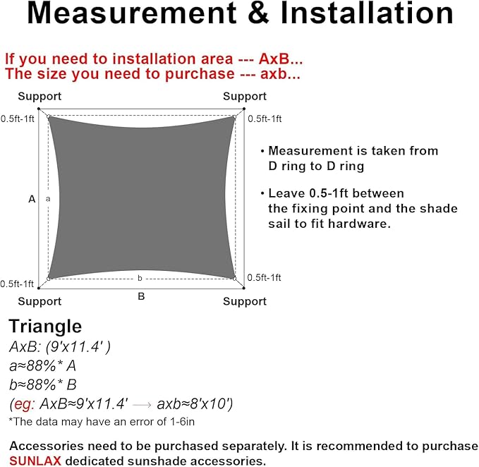 Sun Shade Sail 10' x 10' Butter Cream Square Outdoor Canopy Cover | Outdoor sun - Image 2