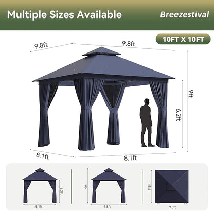 10'x10' Gazebo, Metal Frame Canopy - Image 2