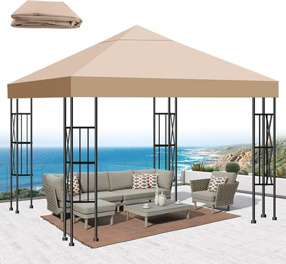 10x10 Gazebo Canopy Replacement Top, 300D High-Density Waterproof Single Layer by Bsteciar