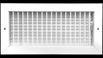 14"w X 6"h Adjustable AIR Supply Diffuser - HVAC Vent Cover Sidewall or Ceiling - Grille Register - High Airflow - White [Outer Dimensions: 15.75"w X 7.75"h]