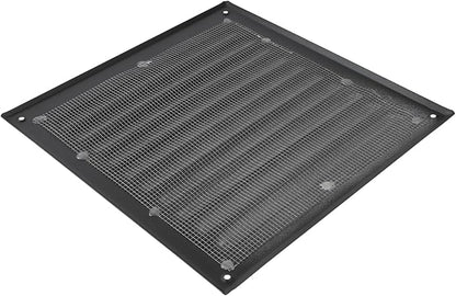 Square Ventilation Grille / 8" x 8" Inch Inside Measurement/Black Metal Air Vent Louver - Inside/Outside use - / 10" x 10" Inch Outer Measurement