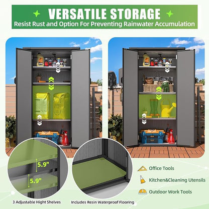 U-MAX Resin Outdoor Storage Cabinet, Waterproof, Reinforced Floor - Image 3