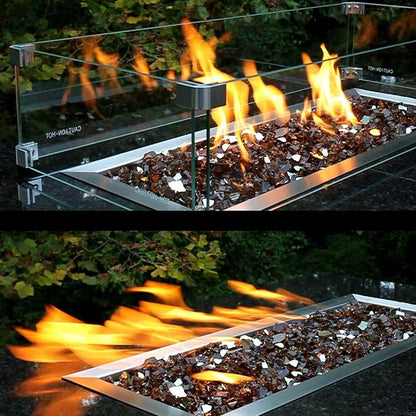 Celestial 41.25" x 11" x 6" Wind Guard, fits The Celestial 36” x 6” Fire Pit Burner Pans