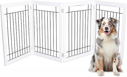 Internet's Best Traditional Wire Dog Gate - 4 Panel - 30" Tall - White