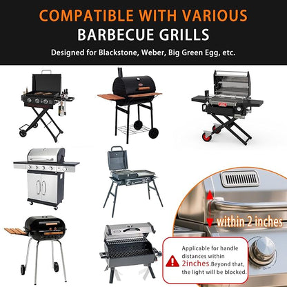 Thanksgiving & Christmas Gift Pick, BBQ Grill Light for Blackstone Griddle, Solar/USB-C Rechargeable LED Grill Lights for Outdoor, Auto On/Off 360° Rotation, Grill Lights for Griddle Accessories
