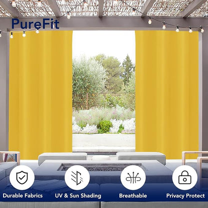 PureFit Outdoor Curtains for Patio Waterproof Weatherproof Outside Curtains | - Image 3