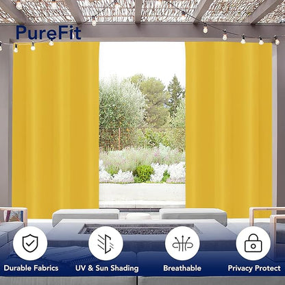 PureFit Outdoor Curtains for Patio Waterproof Weatherproof Outside Curtains | - Image 3
