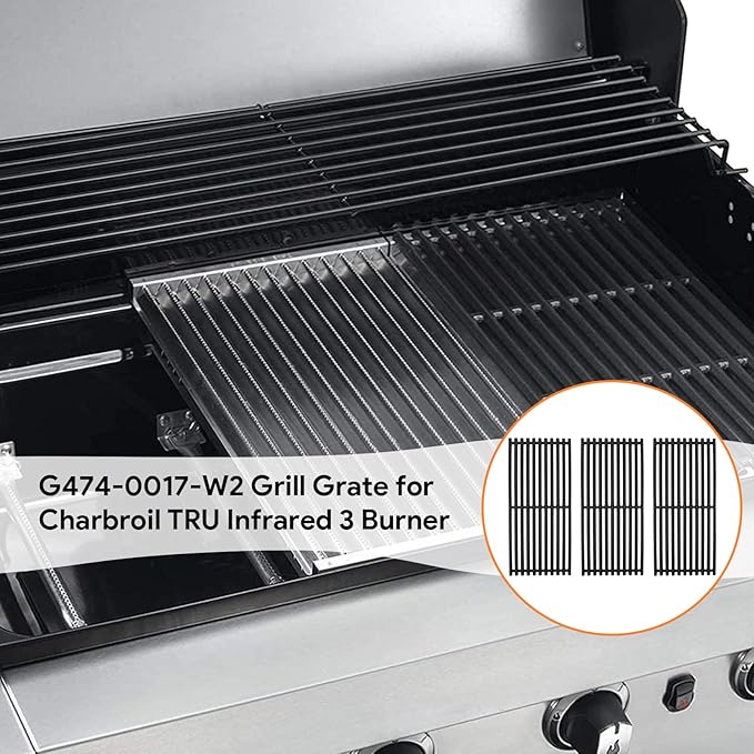 BQMAX 17" Cooking Grate Replacement Parts for Charbroil TRU Infrared 3 Burner 463242516 463355220 466242516 463246018 466242515 466242615 463243016 G466-2400-W1 for Charbroil Grill Replacement Parts