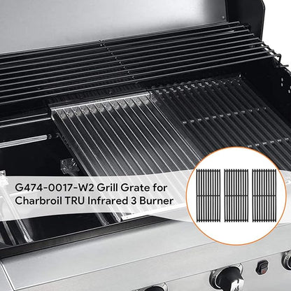 BQMAX 17" Cooking Grate Replacement Parts for Charbroil TRU Infrared 3 Burner 463242516 463355220 466242516 463246018 466242515 466242615 463243016 G466-2400-W1 for Charbroil Grill Replacement Parts